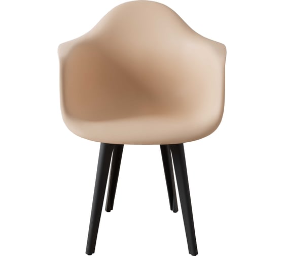 Стул-кресло из пластика DERSTUHL Plast Dark Grey Eames, теплый бежевый DSL045.314