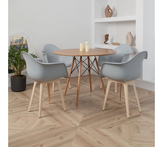 Комплект стульев пластиковых DERSTUHL 4 шт Plast Beige Eames, белый, DSL045.402.4