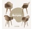 Комплект стульев пластиковых DERSTUHL 4 шт Plast Beige Eames, темно-бежевый, DSL045.413.4 1