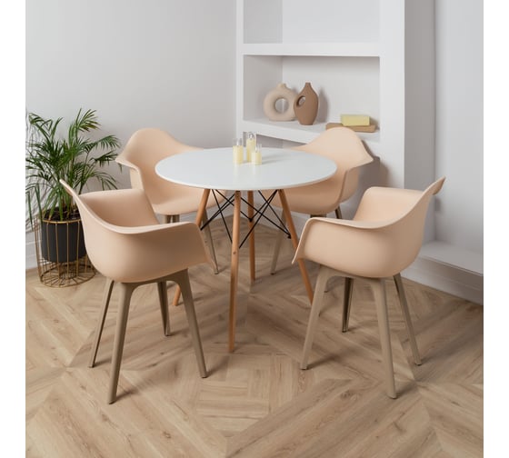 Комплект стульев пластиковых DERSTUHL 2 шт Plast Dark Beige Eames, теплый бежевый, DSL045.514.2