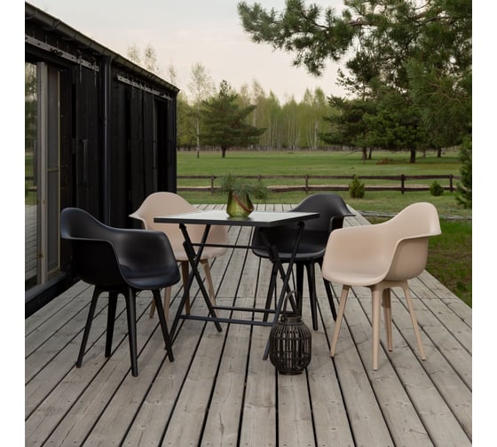 Комплект стульев пластиковых DERSTUHL 4 шт Plast Dark Beige Eames, темно-бежевый, DSL045.513.4