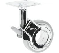 Мебельное колесико GTV GIRA, с тормозом, диаметр 60 мм, серый матовый KM-GIRA-60MM-ZH-19