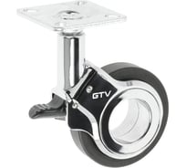 Мебельное колесико GTV GIRA, с тормозом, диаметр 75 мм, черный KM-GIRA-75MM-ZH-20