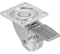 Мебельное колесико GTV с тормозом, диаметр 35 мм, прозрачный KM-AH35MM-00