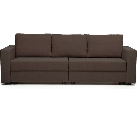 Диван-кровать Аликанте раскладной двуспальный еврокнижка, кофейный рогожка, Divan24 77400197