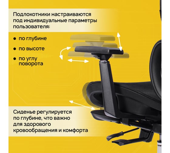 Кресло PREMIUM Evolution ER-700, подножка, слайдер, синхромеханизм, сетка, черное, BRABIX 532947