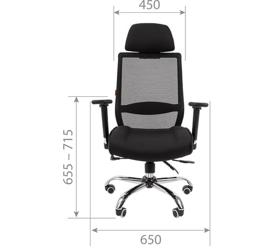 Компьютерное кресло CHAIRMAN 555 LUX TW черный 00-07062965