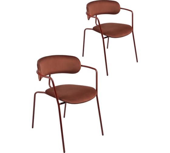 Комплект из 2 стульев Алвест AV 469 бархат H-23 медно-коричневый, каркас 469, RAL 8012 красно-коричневый матовый муар AV 469-H23-8012-К 1