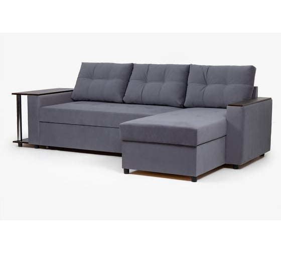 Угловой диван-кровать Divan24 Атланта люкс, серый Veluta lux 32 70310386