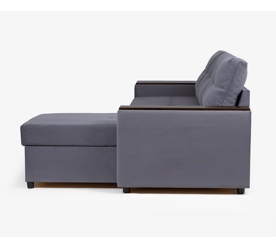 Угловой диван-кровать Divan24 Атланта люкс, серый Veluta lux 32 70310386