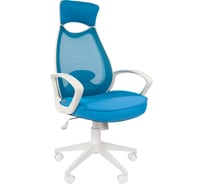 Компьютерное кресло CHAIRMAN 840 белый пластик TW43\TW-34 голубой 00-07025302