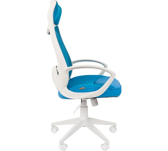 Компьютерное кресло CHAIRMAN 840 белый пластик TW43\TW-34 голубой 00-07025302