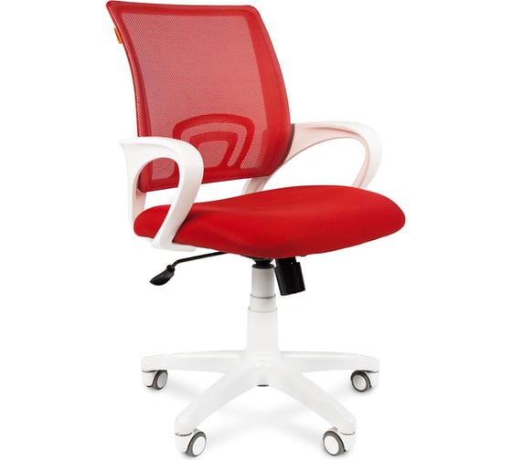 Компьютерное кресло CHAIRMAN 696 белый пластик TW-19/TW-69 красный 00-07014837