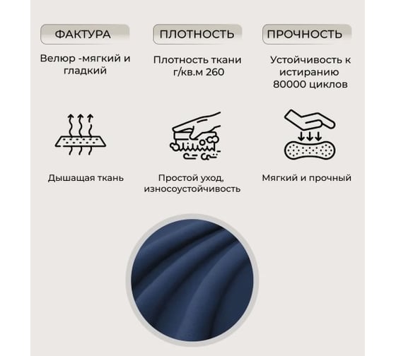 Пуф-трансформер Divan24 5 в 1 синий, велюр, 50x50x53 см 63000186