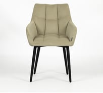 Стулья для кухни Divan24 Милан Люкс велюр бежевый 2 шт для дома, гостиной, с подлокотниками, мягкие, комплект стульев обеденных, 77400181