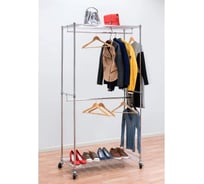 Напольная вешалка для одежды Tatkraft с 2 полками + плечики 10 шт 15876