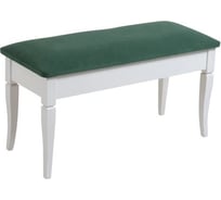 Банкетка Мебелик Вивальди М с ящиком белый, ткань зеленый 9391