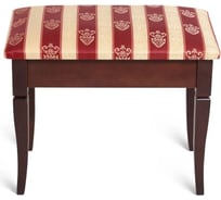 Банкетка Мебелик Ретро М с ящиком средне-коричневый, ткань полоса бордо 9374