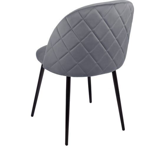 Комплект из 2 стульев Алвест AV 432 ткань Sirius grey, опора К3 прямая разборная, черный глянец AV 432-Sg-08-К