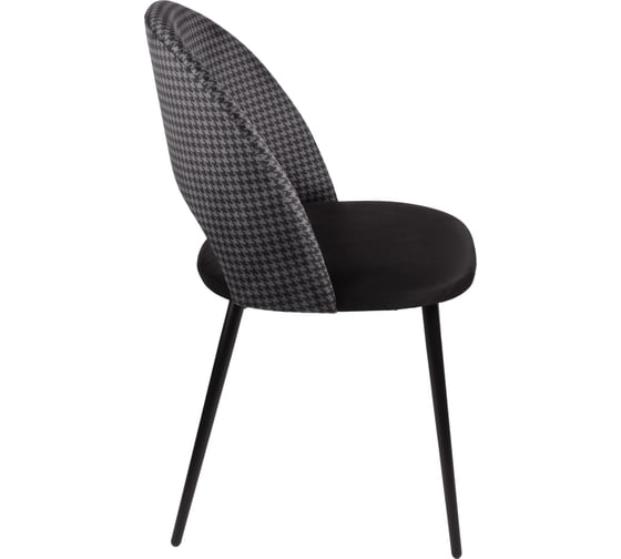 Комплект из 2 стульев Алвест AV 415 ткань Sirius black/ спинка Sirius Deco 02 grey, опора К3 прямая разборная, черный глянец AV 415 Sb/SD02g-08-К