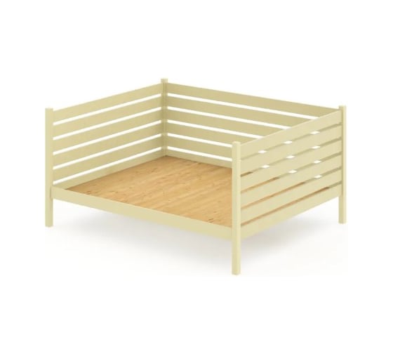 Тахта двуспальная Solarius из массива сосны со сплошным основанием и высокими бортиками, 140x160 см, габариты 150x170 см, цвет ванили tahta-spin140-160van-full 1