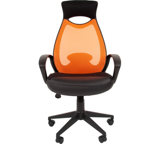Компьютерное кресло CHAIRMAN 840 черный пластик TW-66 оранжевый 00-07025291