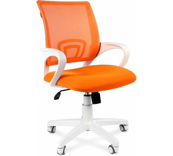 Компьютерное кресло CHAIRMAN 696 белый пластик TW-16/TW-66 оранжевый 00-07014838