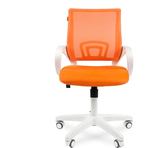 Компьютерное кресло CHAIRMAN 696 белый пластик TW-16/TW-66 оранжевый 00-07014838