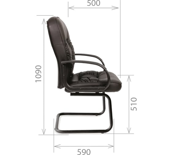 Конференц-кресло CHAIRMAN 416V ЭКО черный глянец 00-06006817