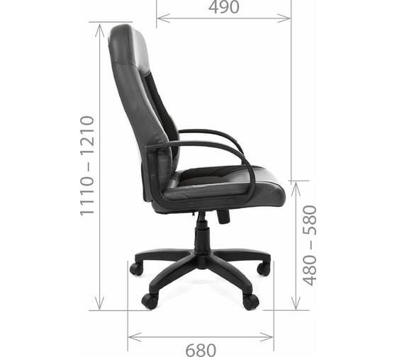 Компьютерное кресло CHAIRMAN 429 экопремиум серый+ткань 10-356 черная 00-07007484