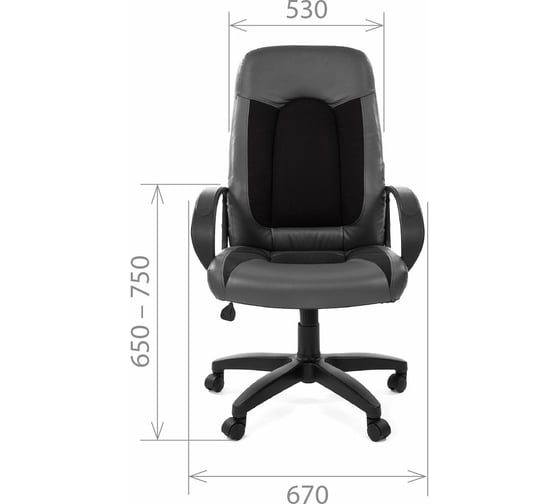 Компьютерное кресло CHAIRMAN 429 экопремиум серый+ткань 10-356 черная 00-07007484