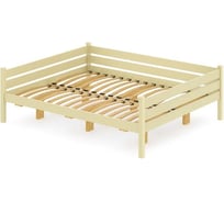 Двуспальная тахта Solarius из массива сосны с ортопедическим основанием, 140x200 см (габариты 150x210), цвет ванили tahta140-200van-orto