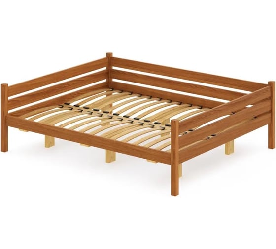 Двуспальная тахта Solarius из массива сосны с ортопедическим основанием, 120x200 см (габариты 130x210), цвет ольхи tahta120-200olha-orto 1