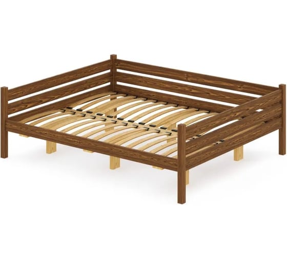 Двуспальная тахта Solarius из массива сосны с ортопедическим основанием, 160x170 см (габариты 170x180), цвет темного дуба tahta160-170temd-orto 1