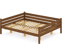 Двуспальная тахта Solarius из массива сосны с ортопедическим основанием, 160x180 см (габариты 170x190), цвет темного дуба tahta160-180temd-orto