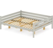 Двуспальная тахта Solarius из массива сосны с ортопедическим основанием, 120x190 см (габариты 130x200), цвет платины tahta120-190plat-orto