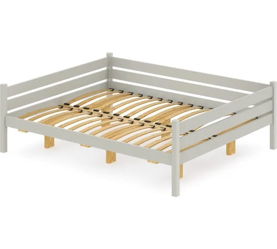 Двуспальная тахта Solarius из массива сосны с ортопедическим основанием, 120x190 см (габариты 130x200), цвет платины tahta120-190plat-orto 1