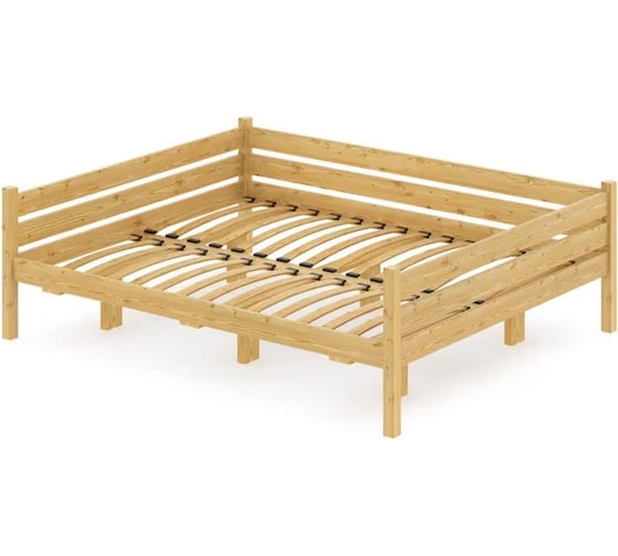 Двуспальная тахта Solarius из массива сосны с ортопедическим основанием, 160x180 см (габариты 170x190), лакированная tahta160-180lak-orto 1