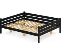 Двуспальная тахта Solarius из массива сосны с ортопедическим основанием, 160x180 см (габариты 170x190), цвет антрацит tahta160-180ser-orto