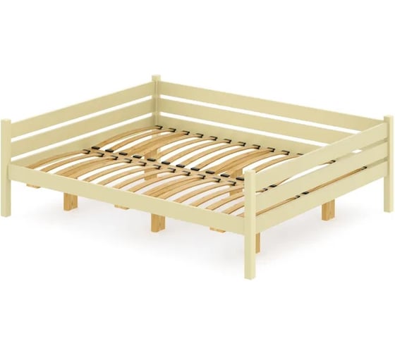 Двуспальная тахта Solarius из массива сосны с ортопедическим основанием, 140x190 см (габариты 150x200), цвет ванили tahta140-190van-orto 1