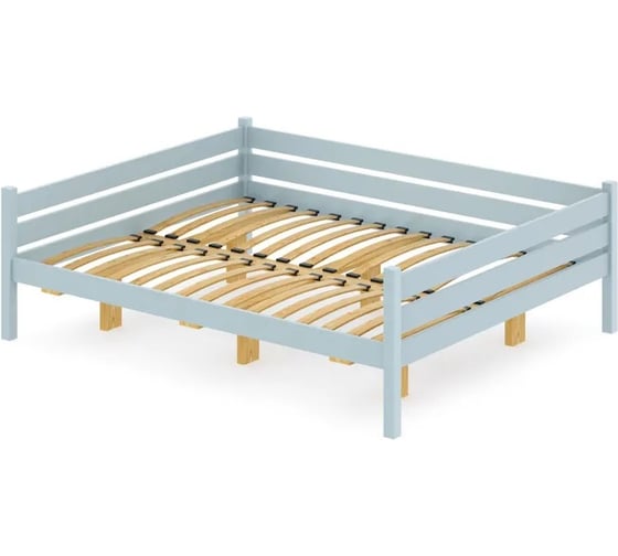 Двуспальная тахта Solarius из массива сосны с ортопедическим основанием, 120x160 см (габариты 130x170), цвет голубой tahta120-160gol-orto 1