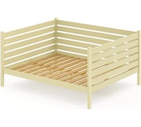 Двуспальная тахта Solarius из массива сосны с реечным основанием и высокими бортиками, 160x160 см (габариты 170x170), цвет ванили tahta-spin160-160van