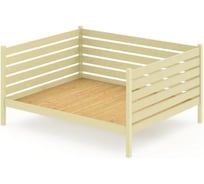 Тахта двуспальная Solarius из массива сосны со сплошным основанием и высокими бортиками, 140x200 см, габариты 150x210 см, цвет ванили tahta-spin140-200van-full