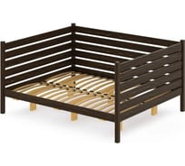 Двуспальная тахта Solarius из массива сосны с ортопедическим основанием и высокими бортиками, 120x160 см (габариты 130x170), цвет венге tahta-spin120-160ven-orto