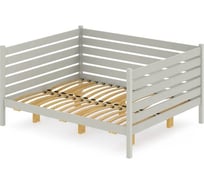 Двуспальная тахта Solarius из массива сосны с ортопедическим основанием и высокими бортиками, 120x180 см (габариты 130x190), цвет платины tahta-spin120-180plat-orto