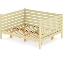 Двуспальная тахта Solarius из массива сосны с ортопедическим основанием и высокими бортиками, 120x180 см (габариты 130x190), цвет ванили tahta-spin120-180van-orto