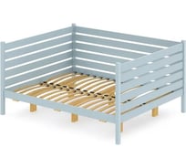 Двуспальная тахта Solarius из массива сосны с ортопедическим основанием и высокими бортиками, 120x170 см (габариты 130x180), цвет голубой tahta-spin120-170gol-orto