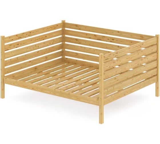 Двуспальная тахта Solarius из массива сосны с реечным основанием и высокими бортиками, 120x180 см (габариты 130x190), без покраски tahta-spin120-180 1