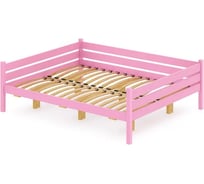 Двуспальная тахта Solarius из массива сосны с ортопедическим основанием, 140x200 см (габариты 150x210), цвет розовый tahta140-200roz-orto