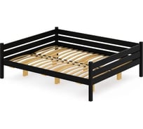 Двуспальная тахта Solarius из массива сосны с ортопедическим основанием, 160x170 см (габариты 170x180), цвет черный оникс tahta160-170onix-orto